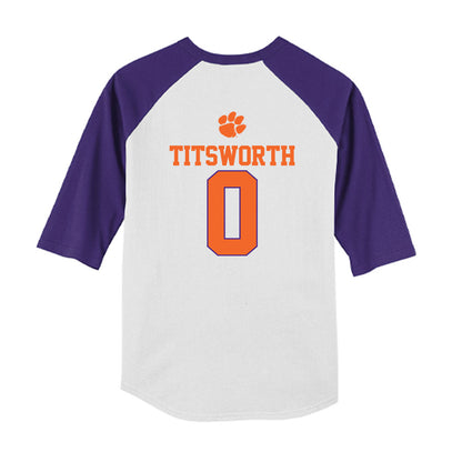 Clemson - NCAA Baseball : Drew Titsworth - USA Raglan Youth Raglan T-Shirt-1