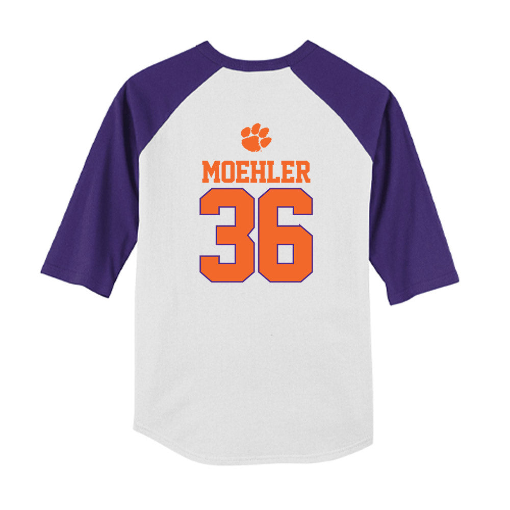 Clemson - NCAA Baseball : Dane Moehler - USA Raglan Youth Raglan T-Shirt-1
