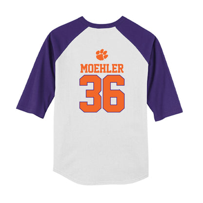 Clemson - NCAA Baseball : Dane Moehler - USA Raglan Youth Raglan T-Shirt-1