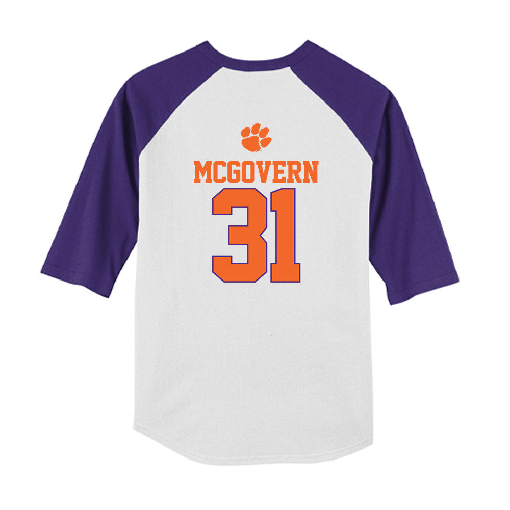 Clemson - NCAA Baseball : Jacob McGovern - USA Raglan Youth Raglan T-Shirt-1