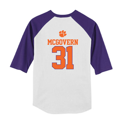 Clemson - NCAA Baseball : Jacob McGovern - USA Raglan Youth Raglan T-Shirt-1