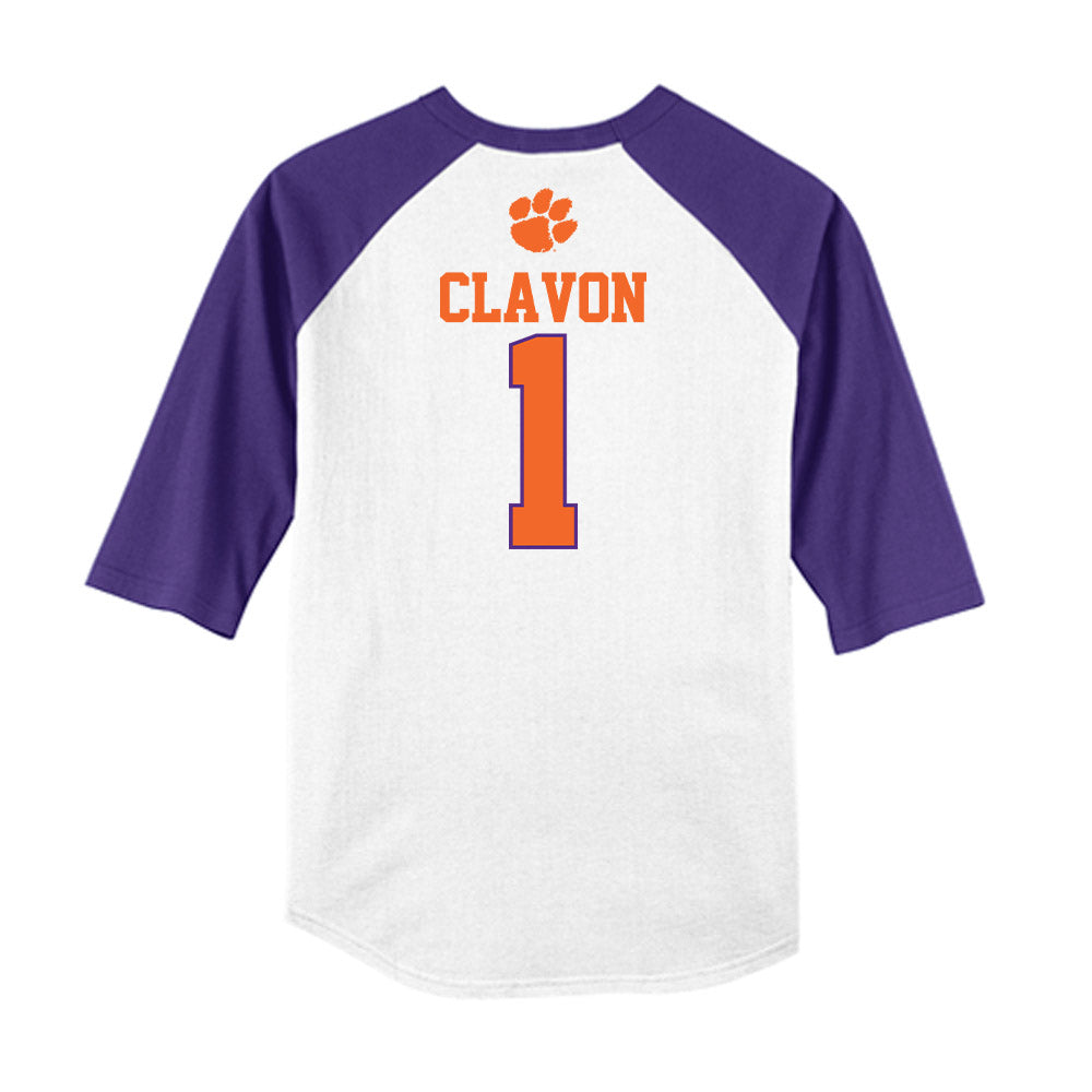 Clemson - NCAA Baseball : Bryce Clavon - USA Raglan Raglan Shirt-1