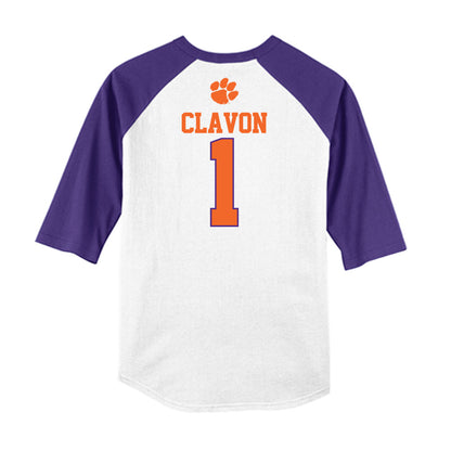 Clemson - NCAA Baseball : Bryce Clavon - USA Raglan Raglan Shirt-1