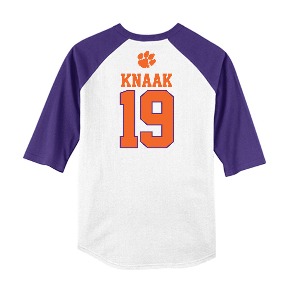 Clemson - NCAA Baseball : Aidan Knaak - USA Raglan Raglan Shirt-1