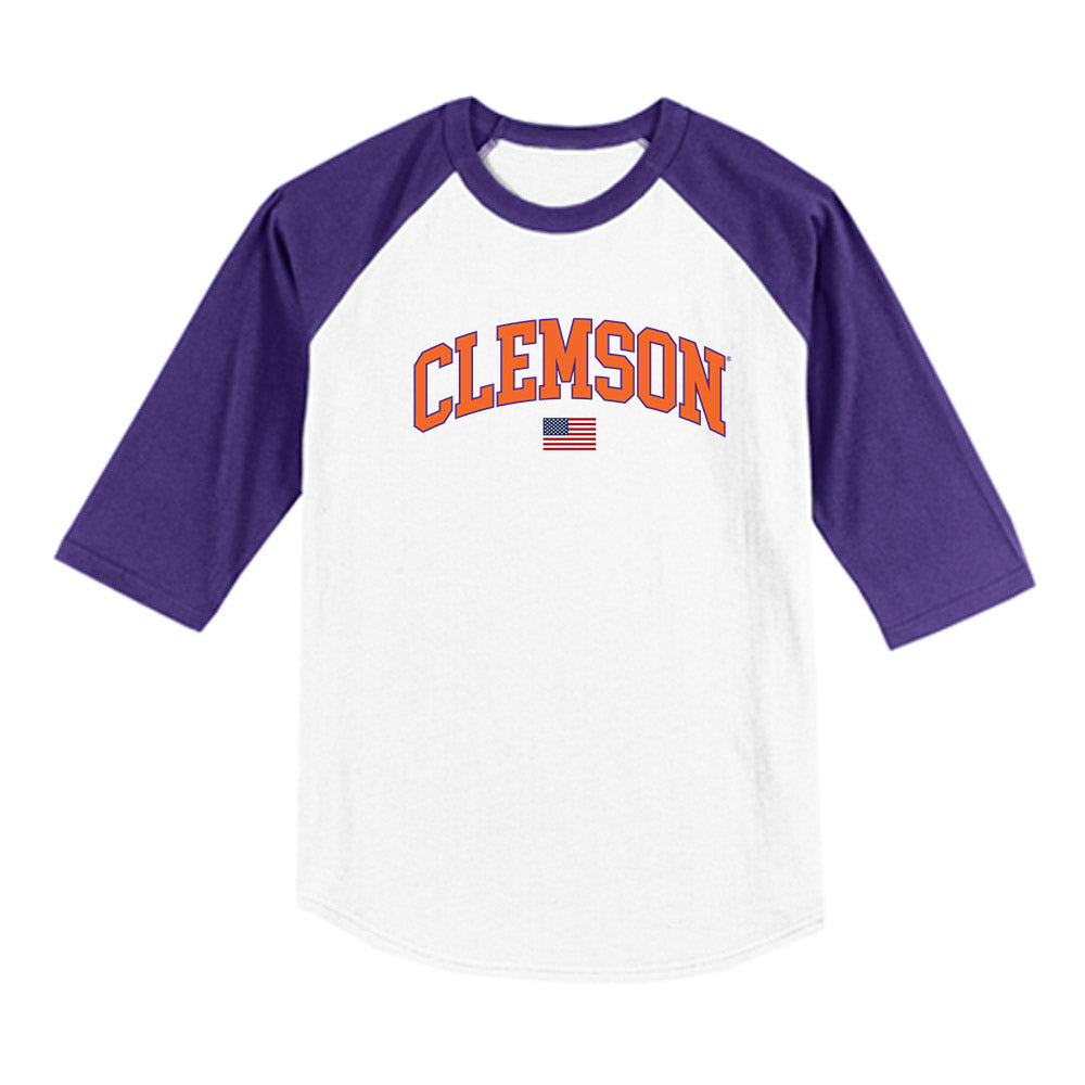 Clemson - NCAA Baseball : Nathan Dvorsky - USA Raglan Raglan Shirt-0