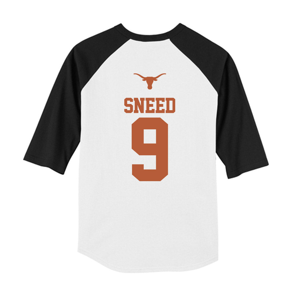 Texas - NCAA Softball : Alisa Sneed - USA Youth Raglan T-Shirt-3