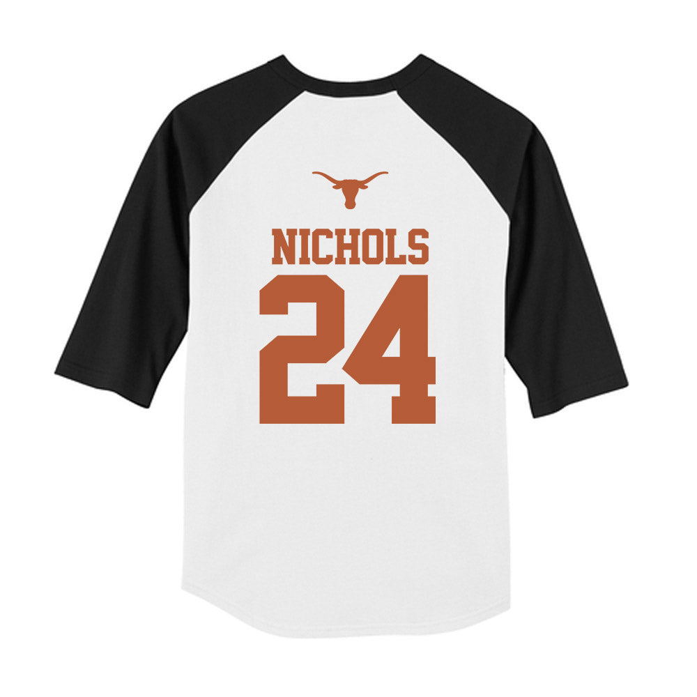 Texas - NCAA Softball : Jaycie Nichols - USA Youth Raglan T-Shirt-2