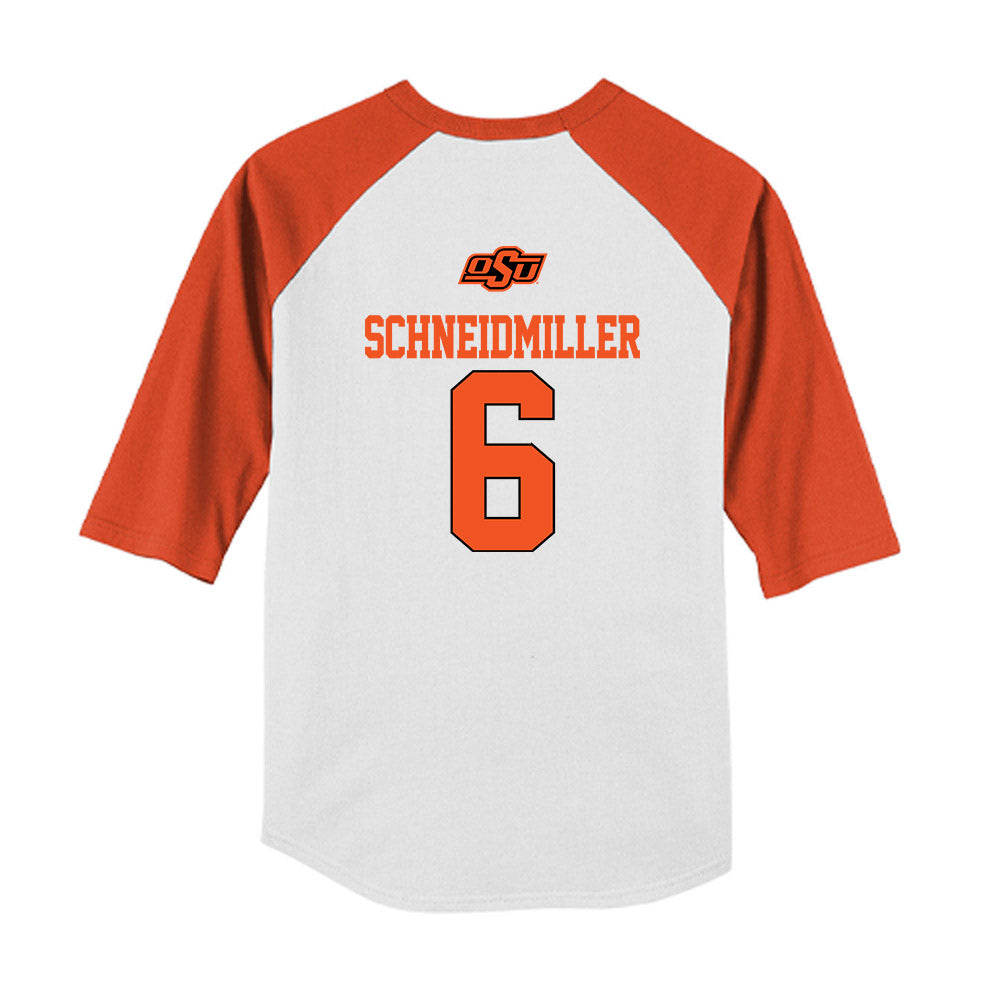 Oklahoma State - NCAA Softball : Audrey Schneidmiller - USA Youth Raglan T-Shirt-1