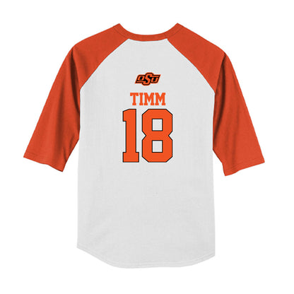 Oklahoma State - NCAA Softball : Claire Timm - USA Youth Raglan T-Shirt-1
