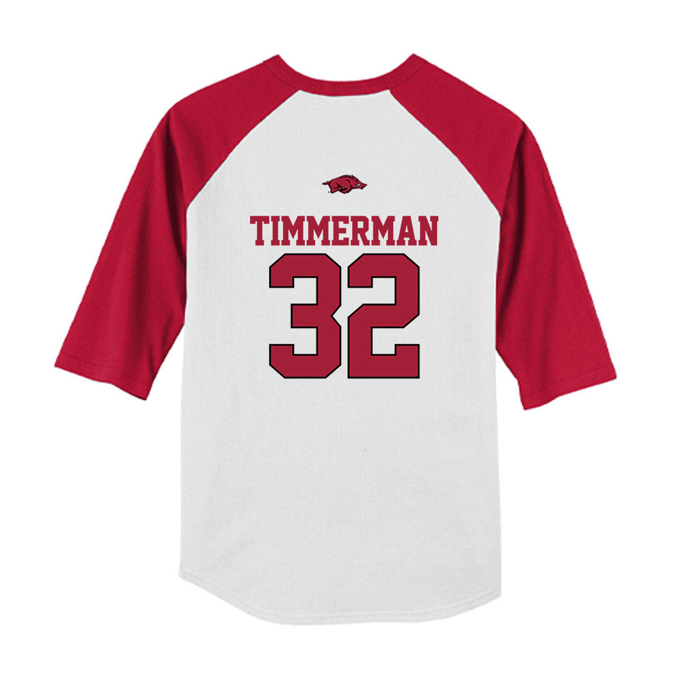 Arkansas - NCAA Softball : Saylor Timmerman - USA Youth Raglan T-Shirt-1