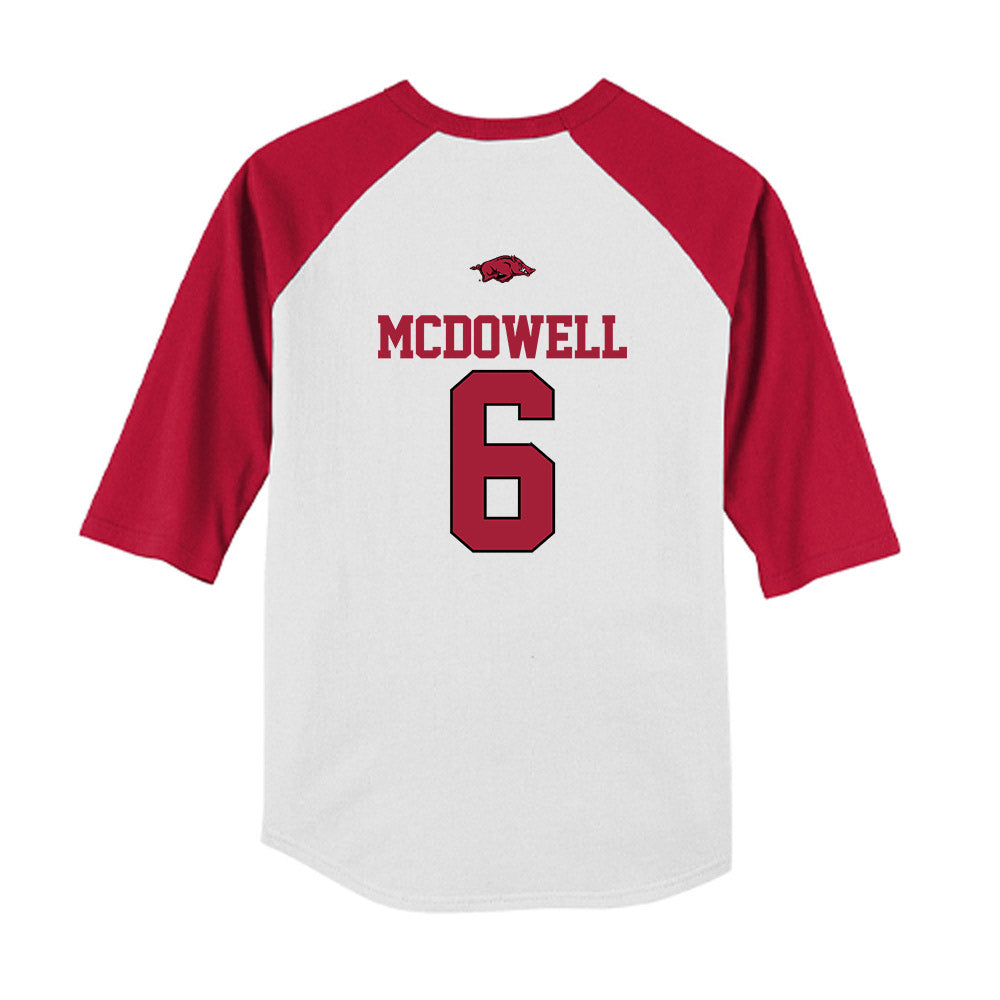 Arkansas - NCAA Softball : Ella McDowell - USA Youth Raglan T-Shirt-1