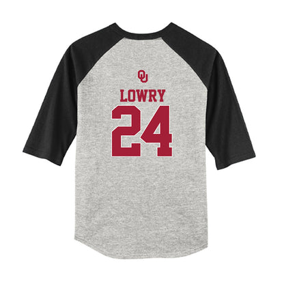 Oklahoma - NCAA Softball : Audrey Lowry - USA Youth Raglan T-Shirt-1