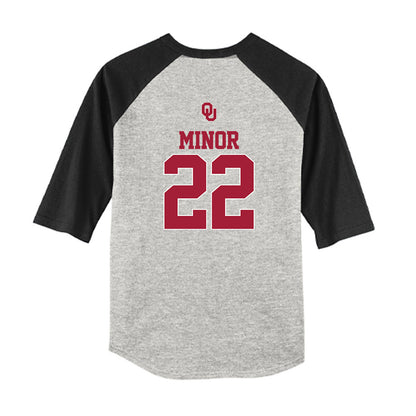 Oklahoma - NCAA Softball : Kai Minor - USA Youth Raglan T-Shirt-1