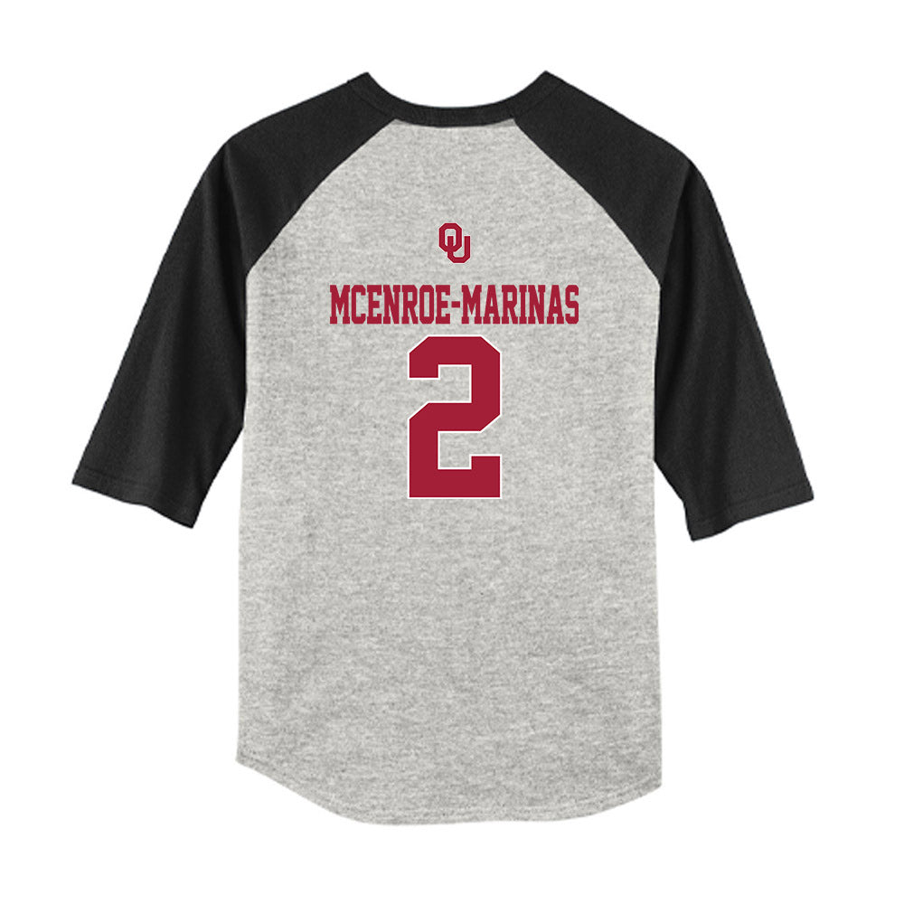Oklahoma - NCAA Softball : Nelly McEnroe-Marinas - USA Youth Raglan T-Shirt-1