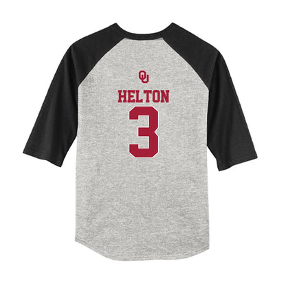Oklahoma - NCAA Softball : Chaney Helton - USA Youth Raglan T-Shirt-1