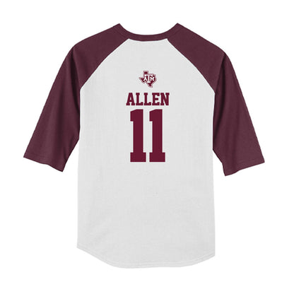 Texas A&M - NCAA Softball : Paislie Allen - USA Youth Raglan T-Shirt-1