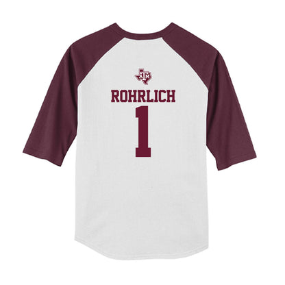 Texas A&M - NCAA Softball : Reagan Rohrlich - USA Youth Raglan T-Shirt-1