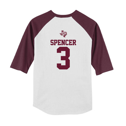 Texas A&M - NCAA Softball : Trinitey Spencer - USA Youth Raglan T-Shirt-1