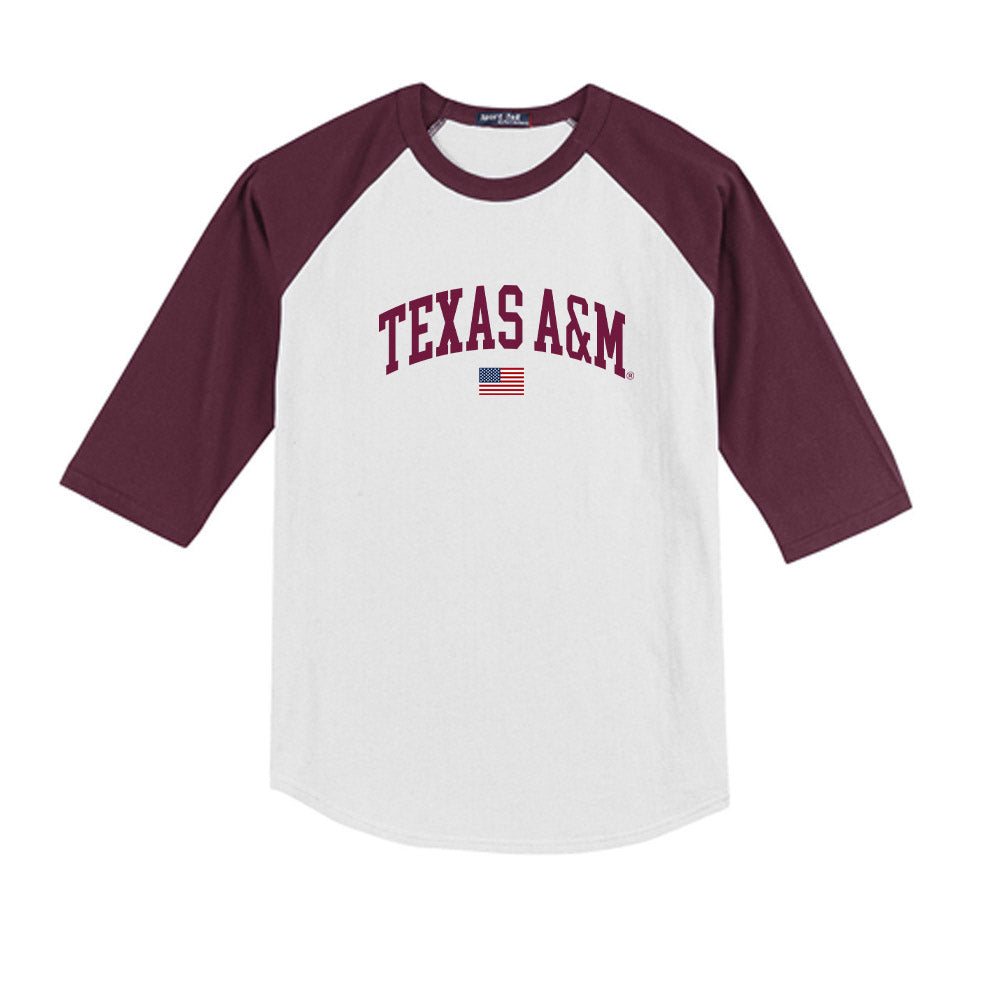 Texas A&M - NCAA Softball : Annsley Groce - USA Youth Raglan T-Shirt-0