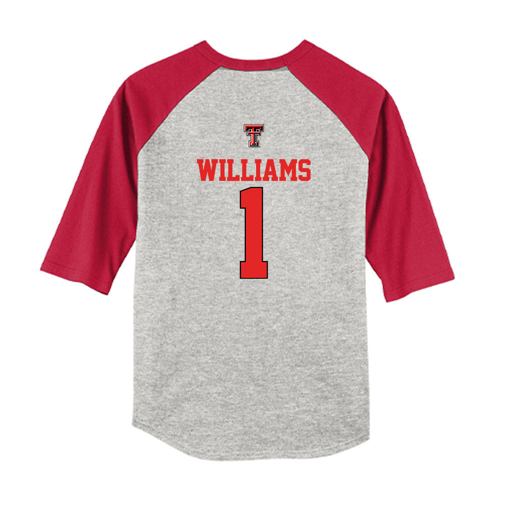 Texas Tech - NCAA Softball : Mia Williams - USA Youth Raglan T-Shirt-1