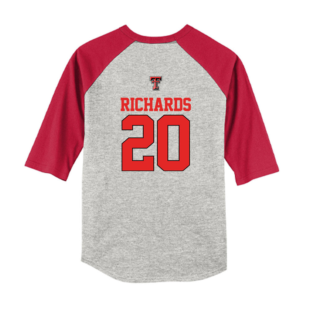 Texas Tech - NCAA Softball : Mia Richards - USA Youth Raglan T-Shirt-1