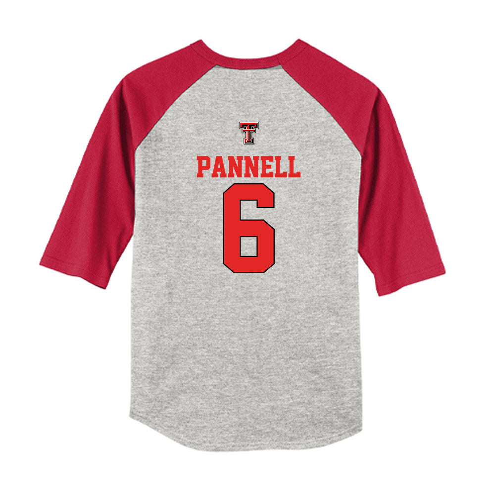 Texas Tech - NCAA Softball : Taylor Pannell - USA Youth Raglan T-Shirt-1