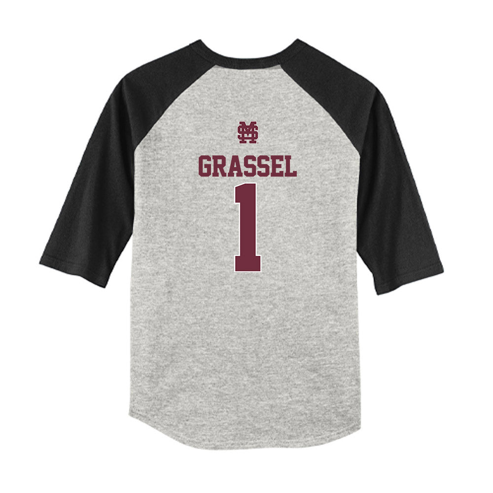 Mississippi State - NCAA Softball : Gretta Grassel - USA Youth Raglan T-Shirt-1