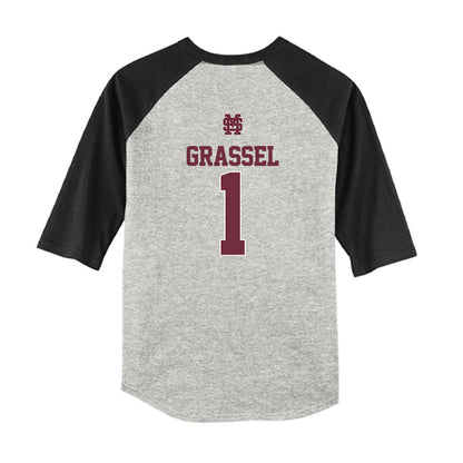 Mississippi State - NCAA Softball : Gretta Grassel - USA Youth Raglan T-Shirt-1