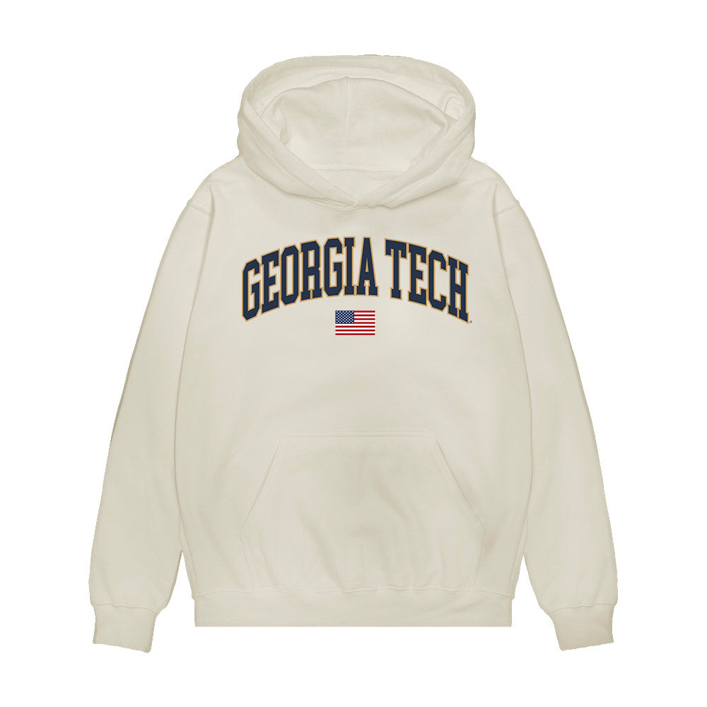 Georgia Tech - NCAA Softball : Gracie King - USA Premium Hooded Sweatshirt-0