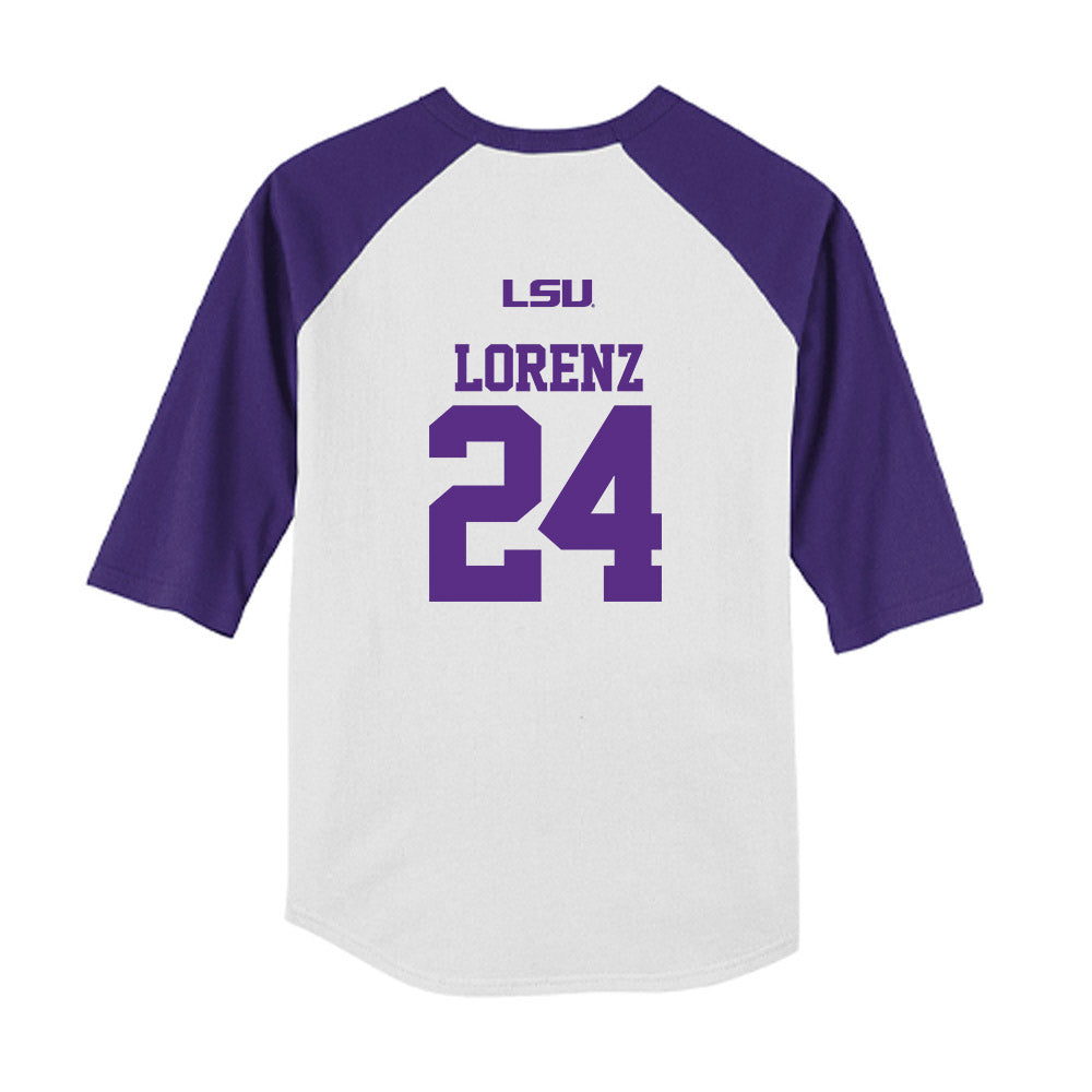 LSU - NCAA Softball : Charlize Lorenz - USA Youth Raglan T-Shirt-1