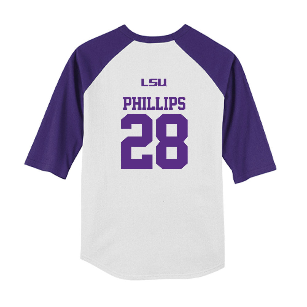 LSU - NCAA Softball : Jada Phillips - USA Youth Raglan T-Shirt-1