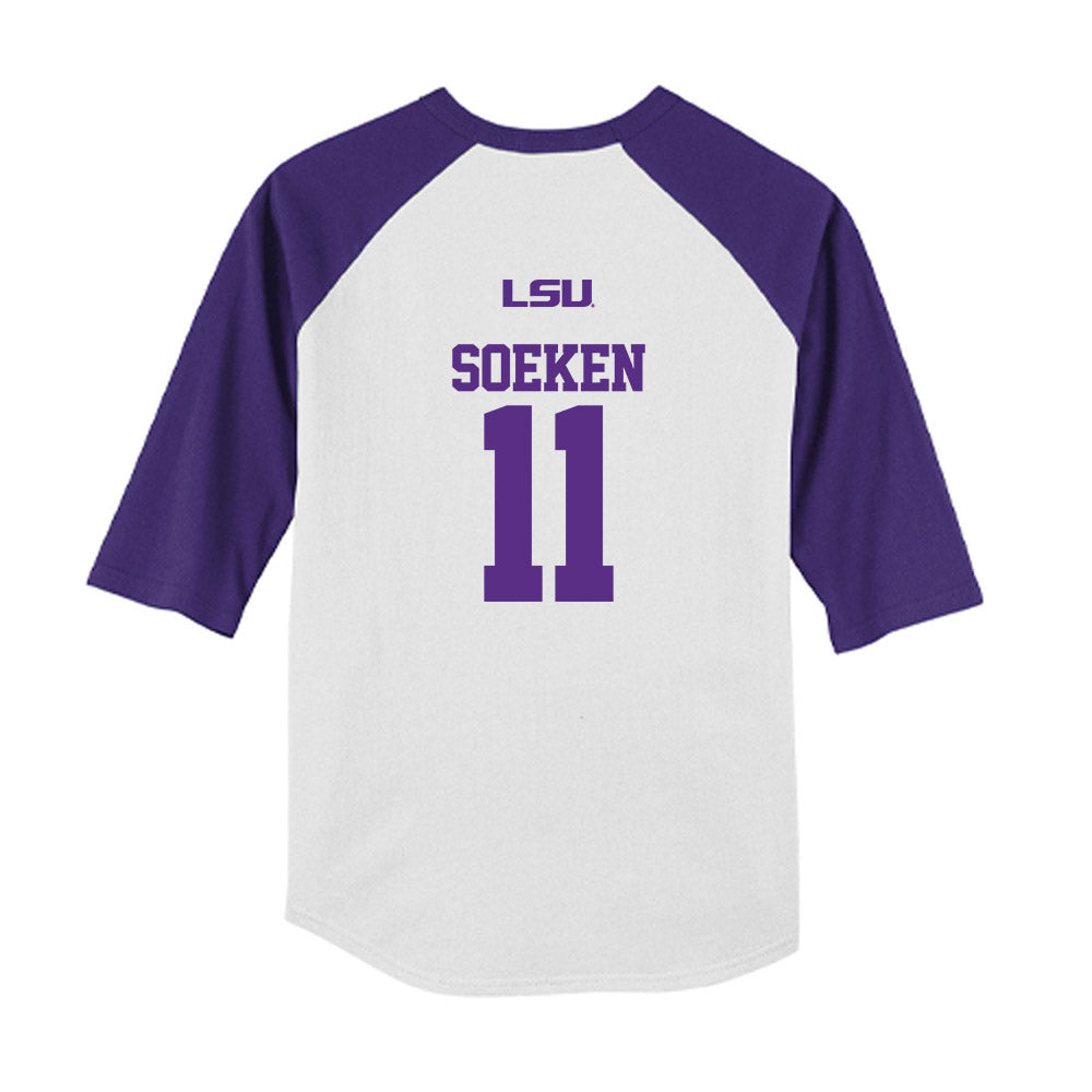 LSU - NCAA Softball : Lauryn Soeken - USA Youth Raglan T-Shirt-1