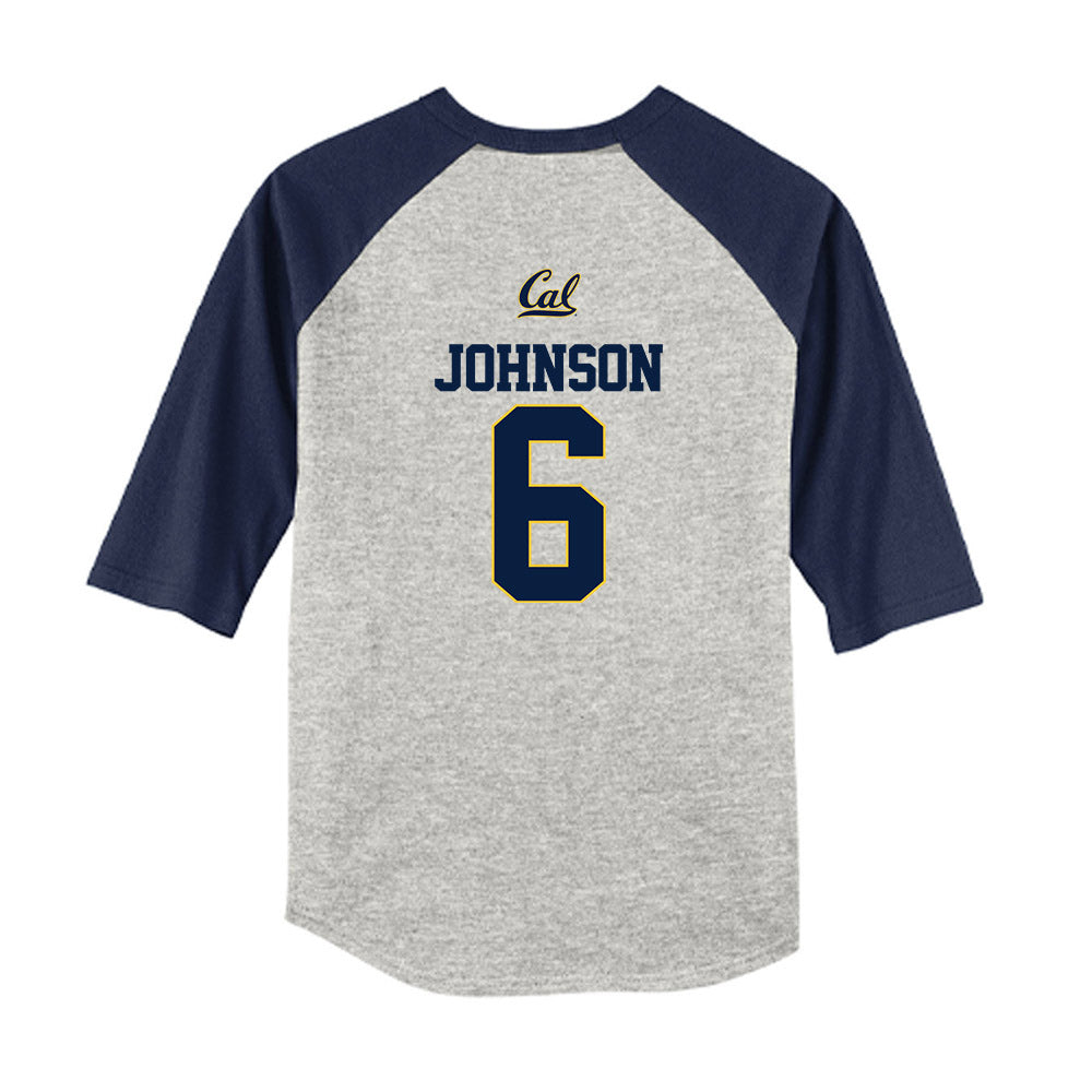 UC Berkeley - NCAA Softball : D'Auna Johnson - Youth Raglan T-Shirt-1