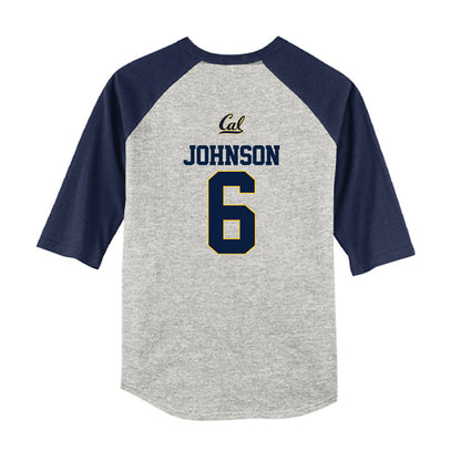 UC Berkeley - NCAA Softball : D'Auna Johnson - Youth Raglan T-Shirt-1