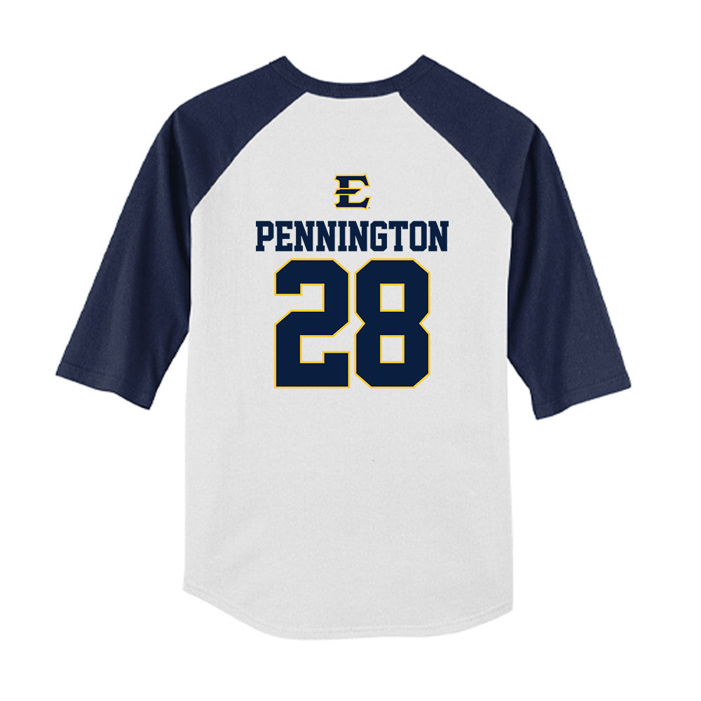 East Tennessee State - NCAA Softball : Catlin Pennington - USA Youth Raglan T-Shirt-1