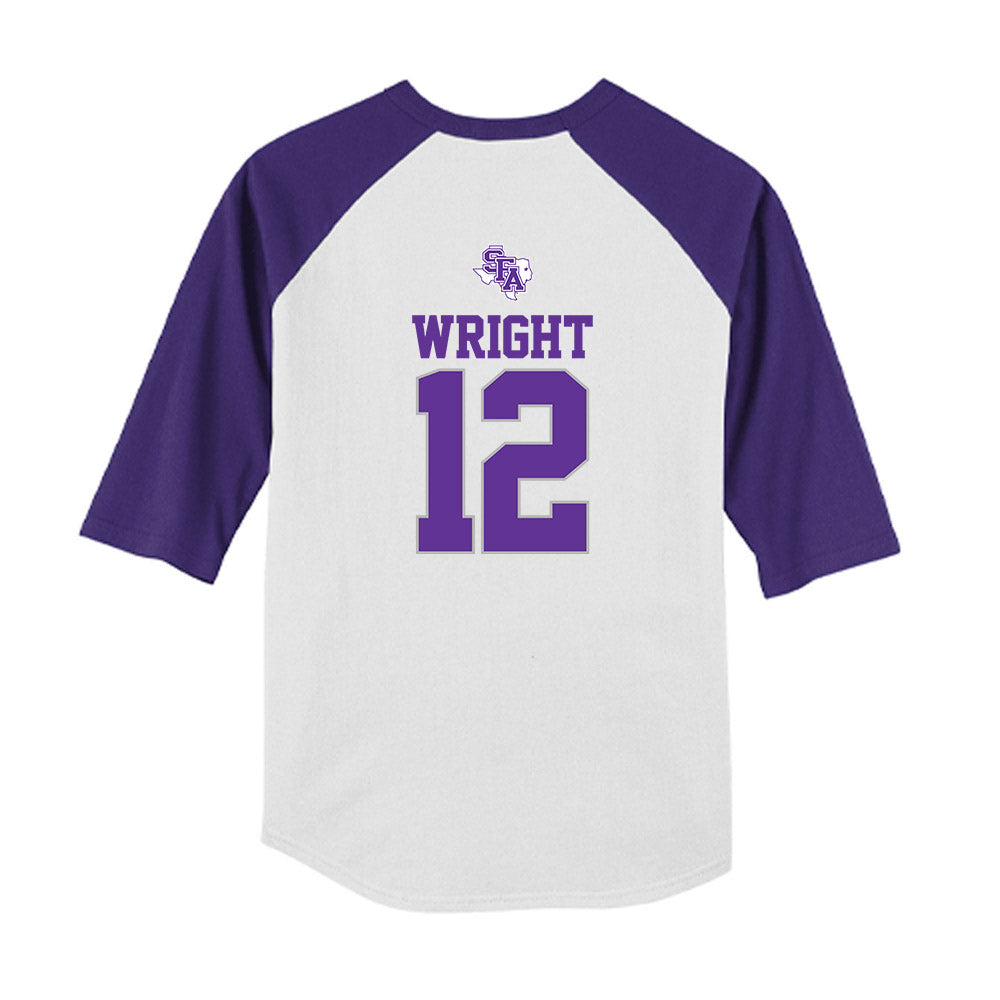 SFA - NCAA Softball : Morgan Wright - USA Youth Raglan T-Shirt-1