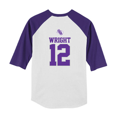 SFA - NCAA Softball : Morgan Wright - USA Youth Raglan T-Shirt-1