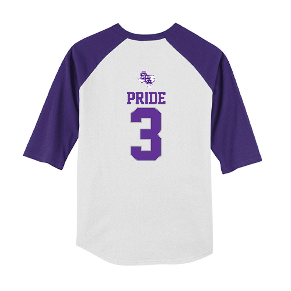 SFA - NCAA Softball : Kara Pride - USA Youth Raglan T-Shirt-1
