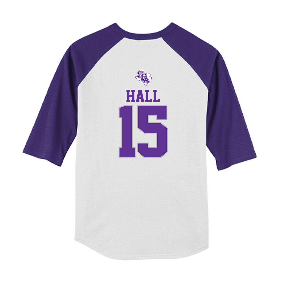 SFA - NCAA Softball : Reagan Hall - USA Youth Raglan T-Shirt-1