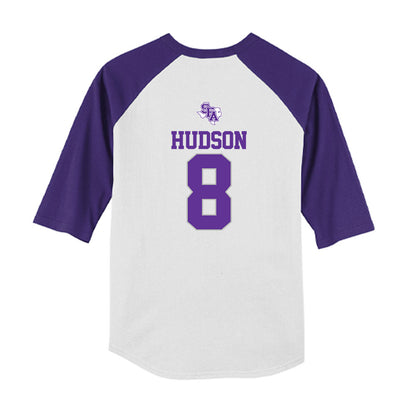 SFA - NCAA Softball : Kai Hudson - USA Youth Raglan T-Shirt-1