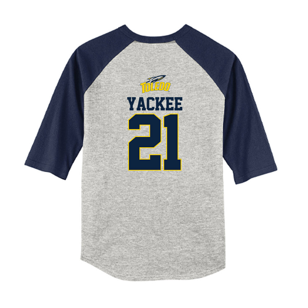 Toledo - NCAA Softball : Mady Yackee - USA Youth Raglan T-Shirt-1