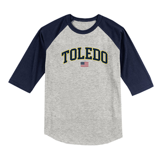 Toledo - NCAA Softball : Savvanna Riall - USA Raglan Shirt-0