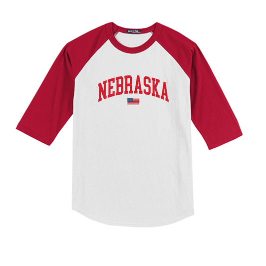 Nebraska - NCAA Softball : Jesse Farrell - USA Youth Raglan T-Shirt-0