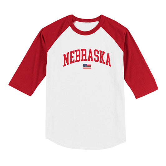 Nebraska - NCAA Softball : Jesse Farrell - USA Raglan Shirt-0