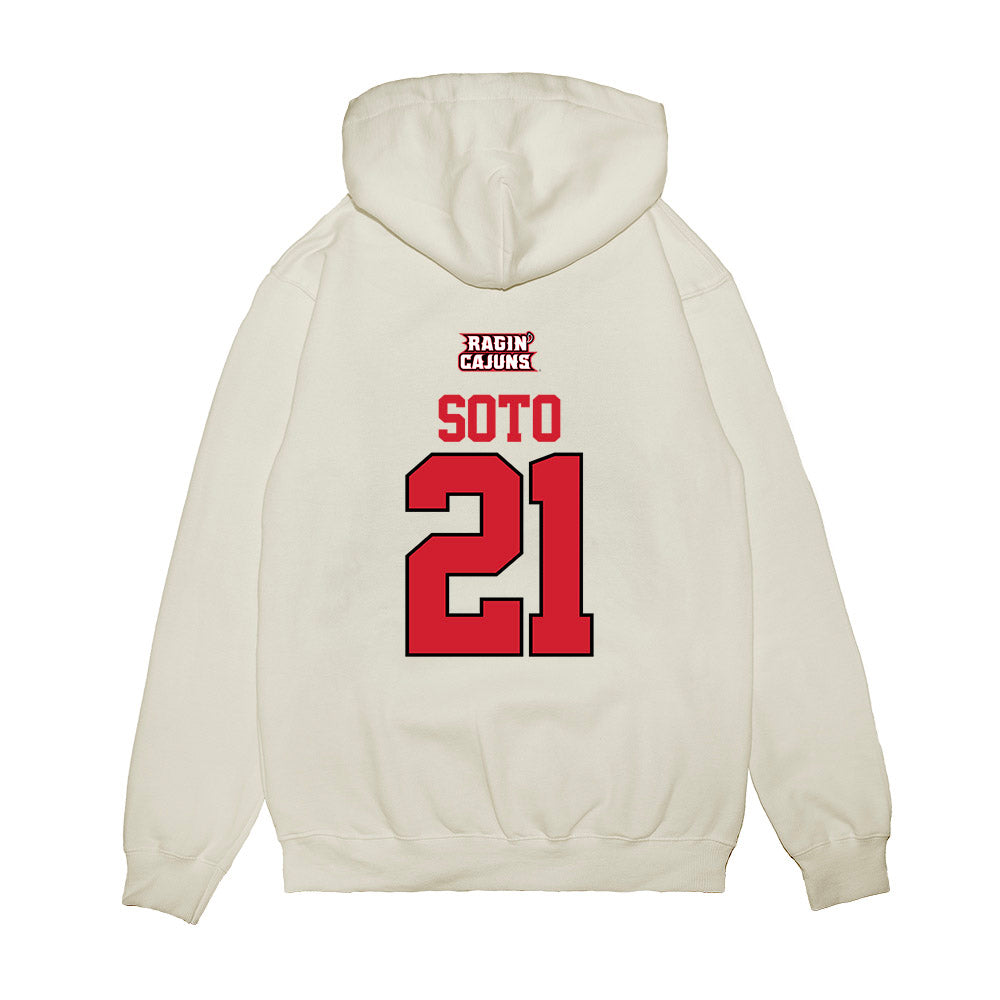Louisiana - NCAA Softball : Lillian Soto - USA Raglan Premium Hooded Sweatshirt-1