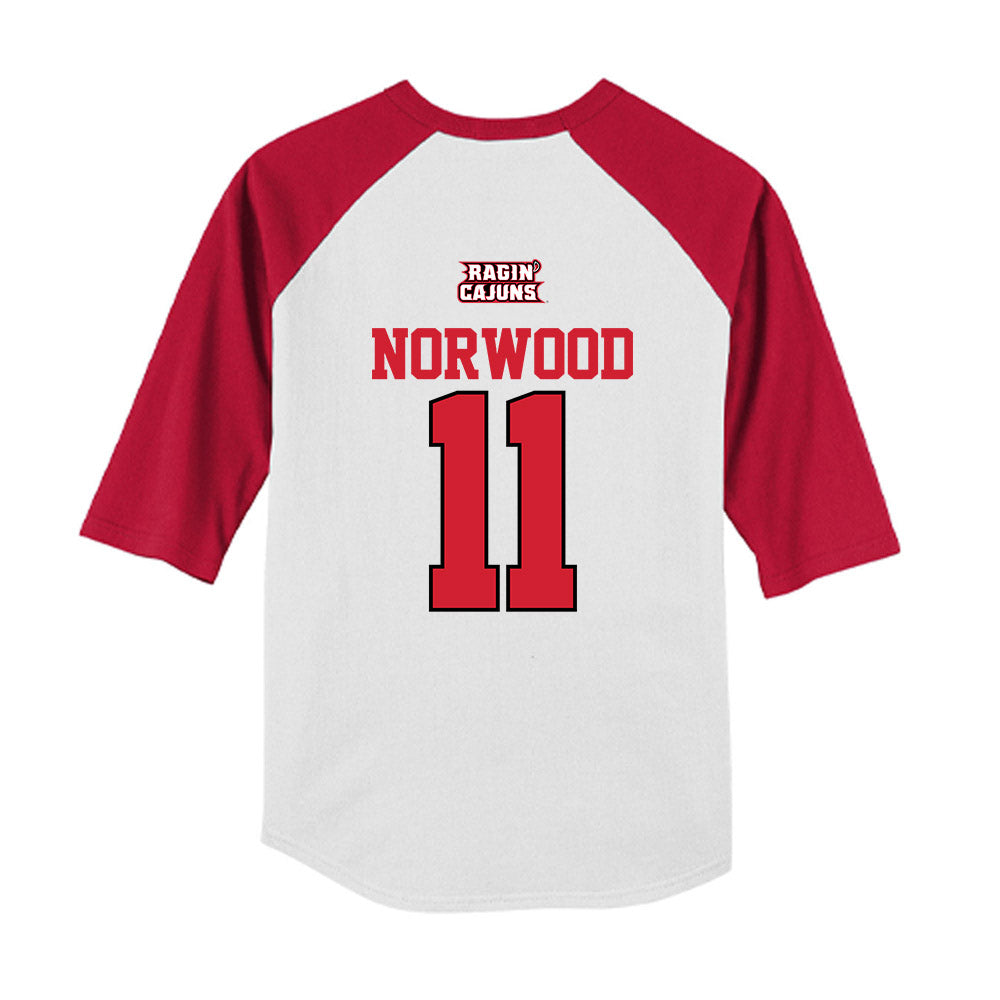 Louisiana - NCAA Softball : Mia Norwood - USA Raglan Youth Raglan T-Shirt-1