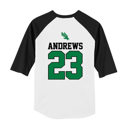 North Texas - NCAA Softball : Elizabeth Andrews - USA Youth Raglan T-Shirt-1