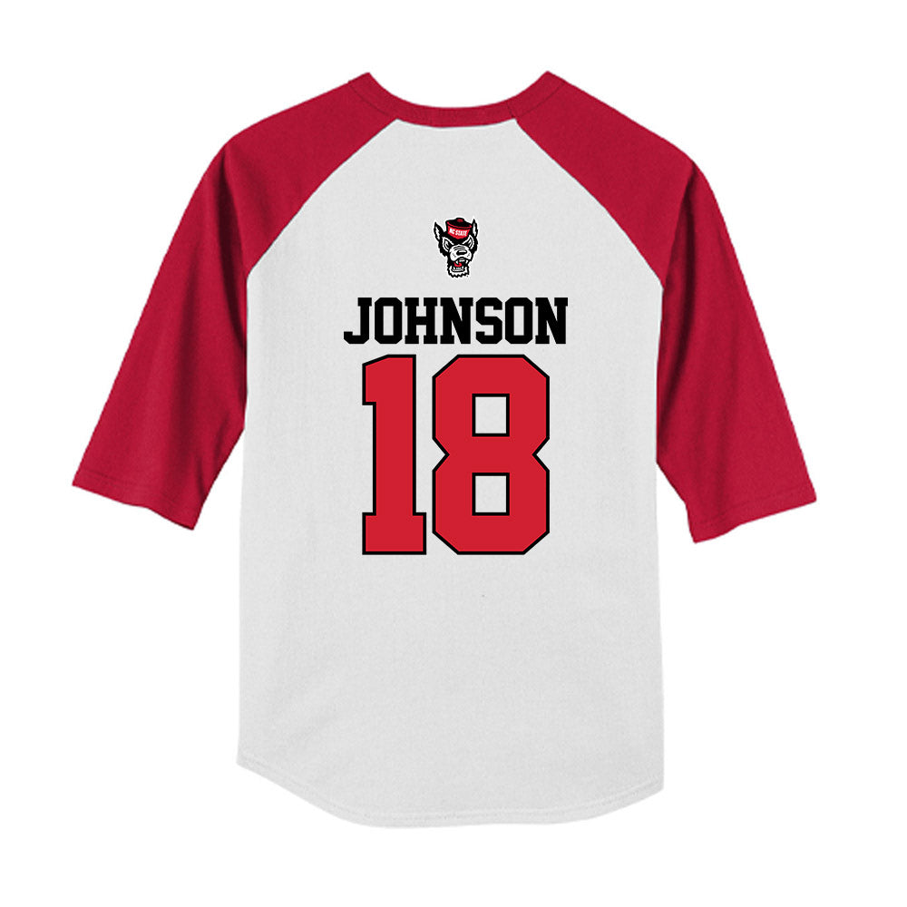 NC State - NCAA Softball : Sarah Johnson - Youth Raglan T-Shirt-1