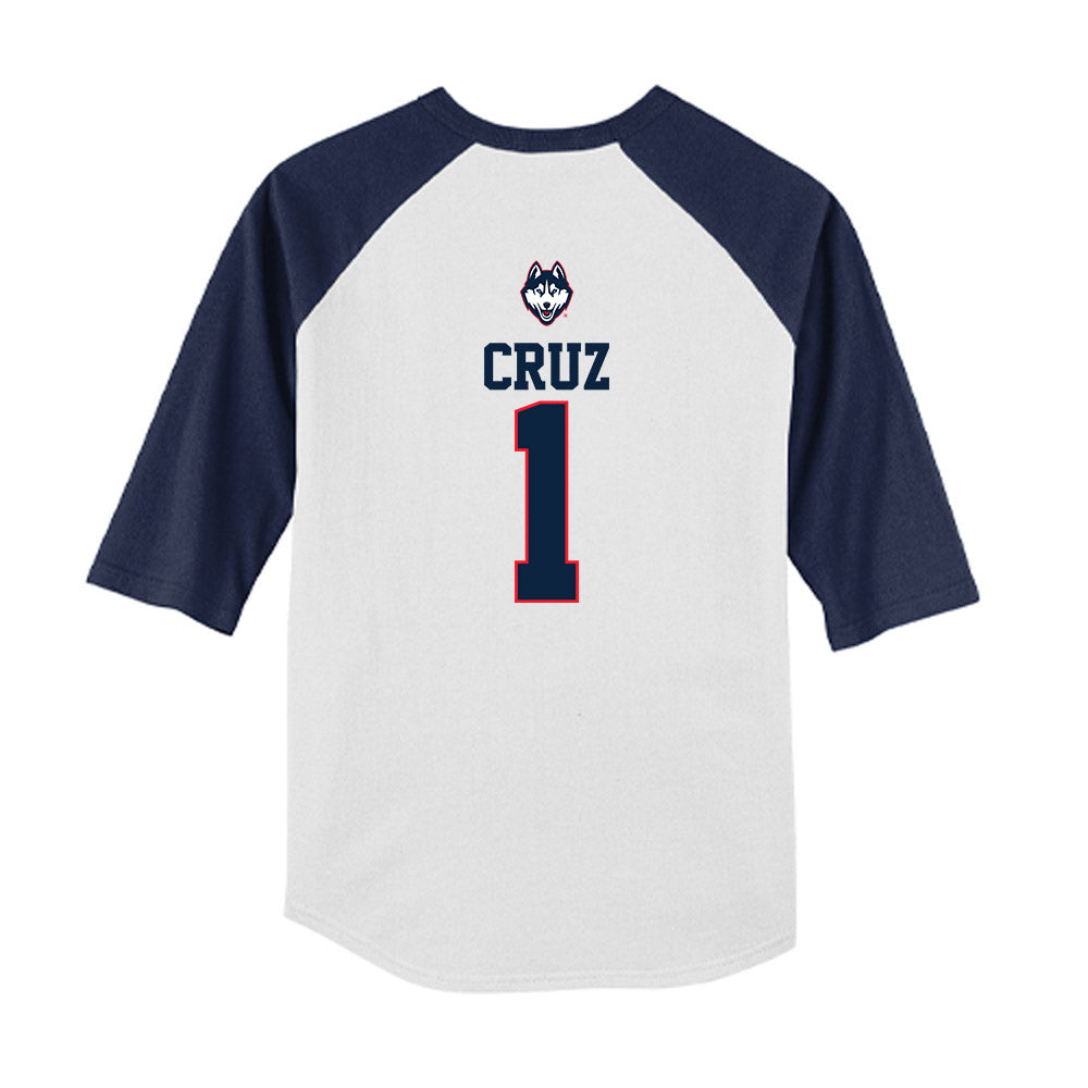 UConn - NCAA Softball : Bella Cruz - USA Youth Raglan T-Shirt-1