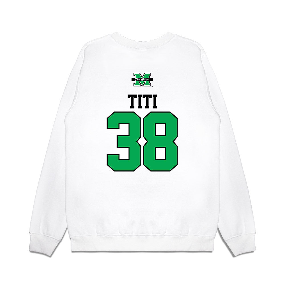 Marshall - NCAA Softball : Tia Titi - USA Premium Crewneck Sweatshirt-1
